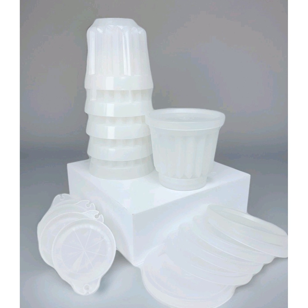 6~Tupperware‎ Jell-ette Cups Jell-O Dessert Molds Cups Vintage Food Storage-EUC